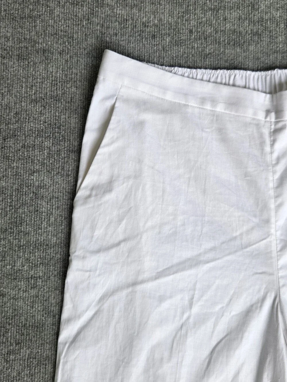 Banana Republic Hayden Wide Leg High-Rise Linen Blend White Pants Size-XL